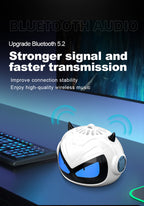 JF-102|Demonic Red Bass Boost & Tactical RGB Glow, Wireless E-Sports Decor for Man Cave/Battle Station | Cursed Birthday Gift"