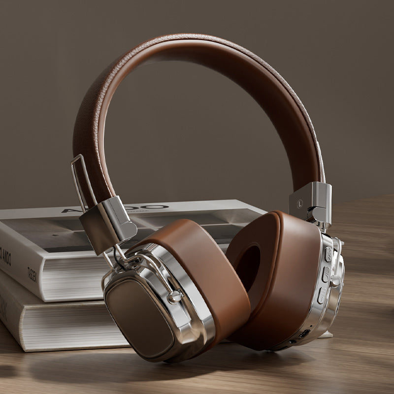 CR8-Americana Revival On-Ear Headphones 2025 - Vintage Bass Boost & Seamless Bluetooth 5.3, Genuine Leather Retro Wireless for Drive-In Vibes | Commuter-Proof Multi-Device