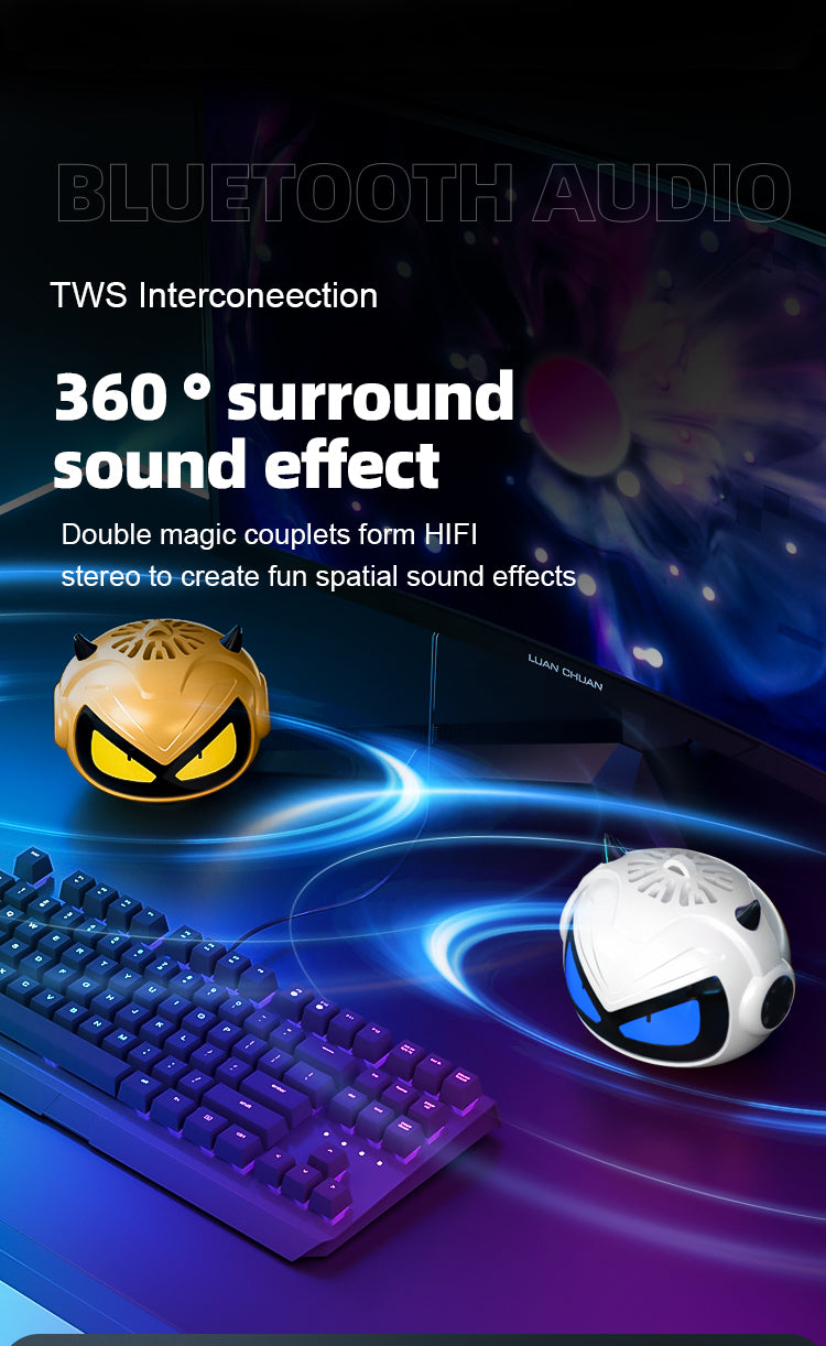 JF-102|Demonic Red Bass Boost & Tactical RGB Glow, Wireless E-Sports Decor for Man Cave/Battle Station | Cursed Birthday Gift"