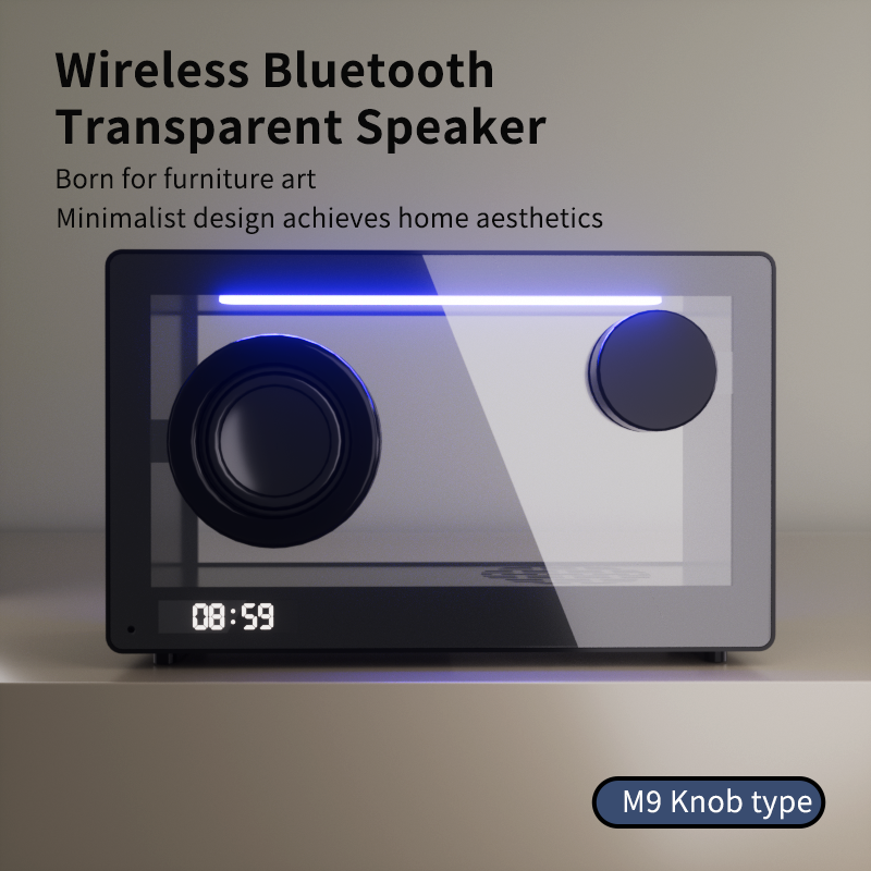 M9-II-3D Unboxing Ghost Tech Bluetooth Mood Lamp - 16M Hypnotic Aurora Lights & Crystal Clear Clock, Palm-Sized Wireless Speaker for Bedside Zen Mode | Desk Therapy ASMR