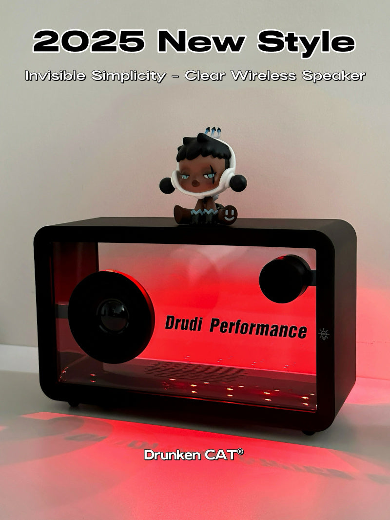M8-3D Unboxing Ghost Tech Bluetooth Mood Lamp - 16M Hypnotic Aurora Lights & Crystal Clear Clock, Palm-Sized Wireless Speaker for Bedside Zen Mode | Desk Therapy ASMR