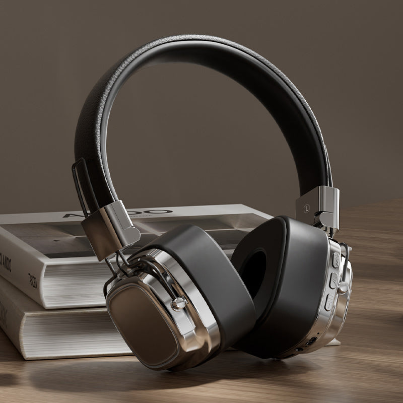 CR8-Americana Revival On-Ear Headphones 2025 - Vintage Bass Boost & Seamless Bluetooth 5.3, Genuine Leather Retro Wireless for Drive-In Vibes | Commuter-Proof Multi-Device