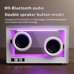 M9-II-3D Unboxing Ghost Tech Bluetooth Mood Lamp - 16M Hypnotic Aurora Lights & Crystal Clear Clock, Palm-Sized Wireless Speaker for Bedside Zen Mode | Desk Therapy ASMR