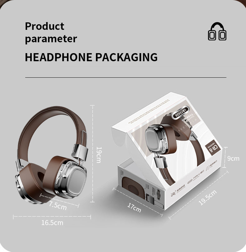 CR8-Americana Revival On-Ear Headphones 2025 - Vintage Bass Boost & Seamless Bluetooth 5.3, Genuine Leather Retro Wireless for Drive-In Vibes | Commuter-Proof Multi-Device