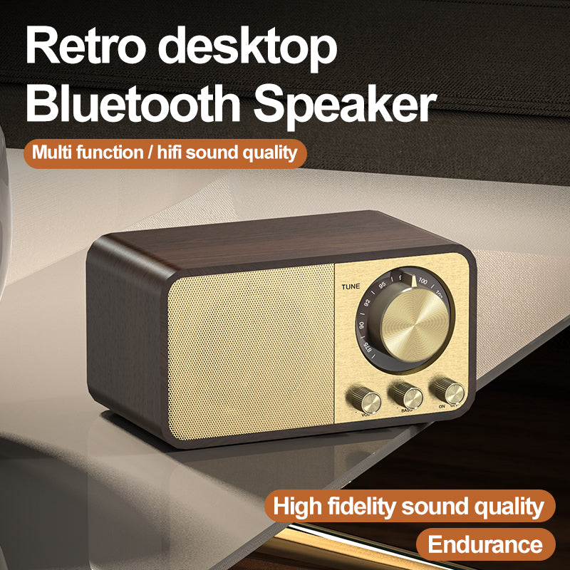 JY-66|Hand-Carved Walnut Bluetooth Boombox 2025 - Vintage Rich Acoustics & 20H Wanderlust Power, Portable Heritage Speaker for Cabin Core Escapes Audio Smartphone Bluetooth speaker