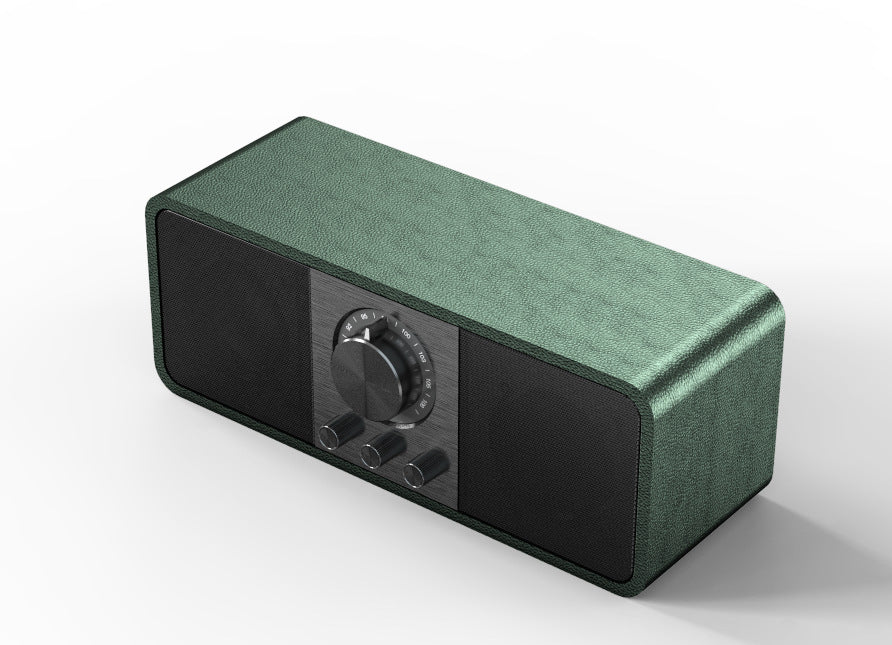 JY-82|Analog-Ready Desktop Speaker 2025 - Solid Walnut Boombox w/ Warm Vinyl-Style Sound, Vintage Bluetooth Decor for Study Sanctum & Shelfscape