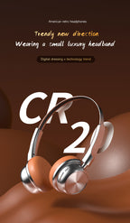 CR20|ASMR Unboxing Vintage Revival Headphones - Steampunk Chrome Accents & Modern Bluetooth 5.4, All-Day Battery Wireless Over-Ear, Dark Academic Fashion Statemen