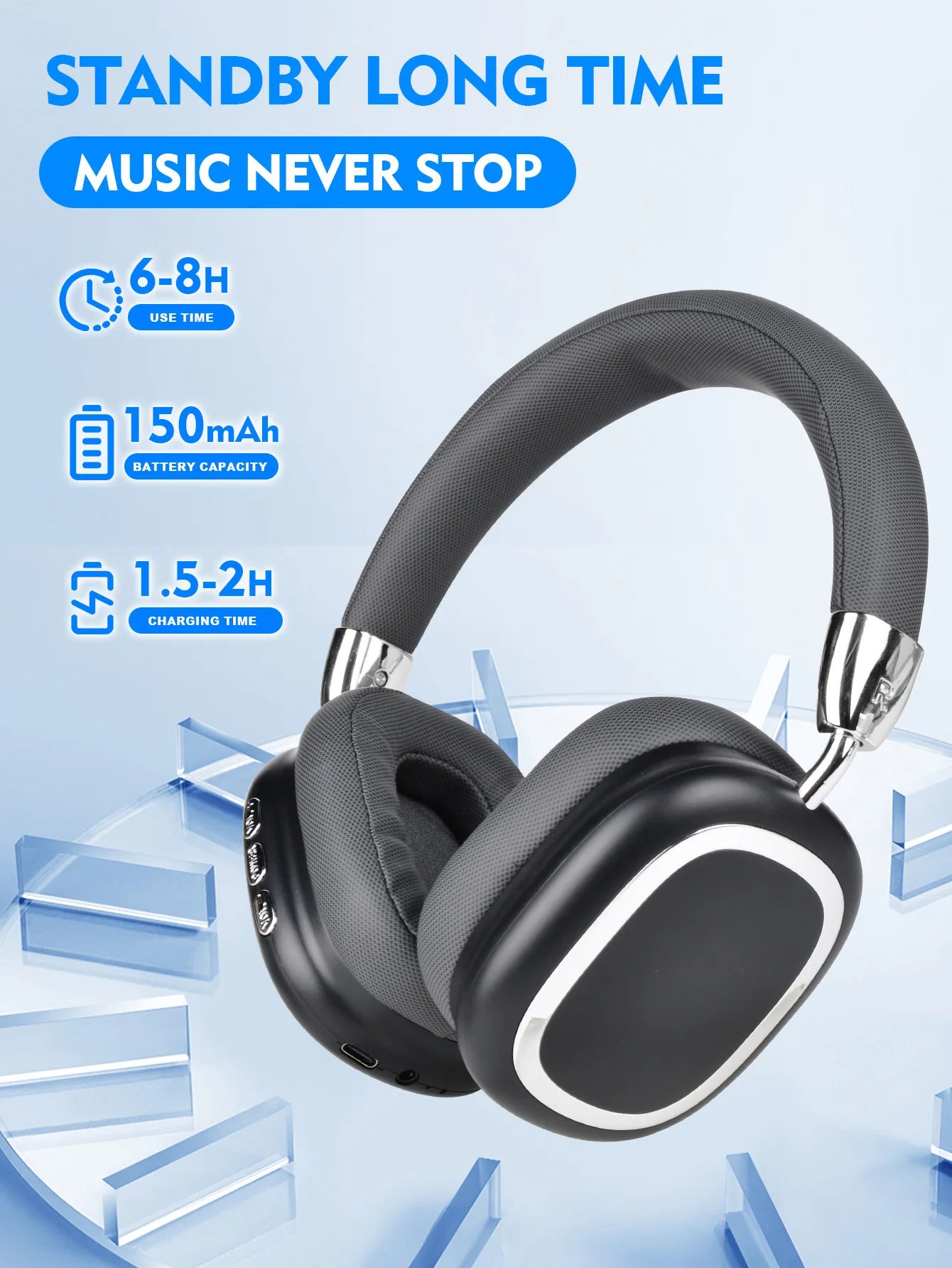 OH-01|40 Hours Wireless Noise-cancelling  FoldableHeadphones - Personalized Space Audio USB-C Lossless Audio for iPhone Travel Sports Headset