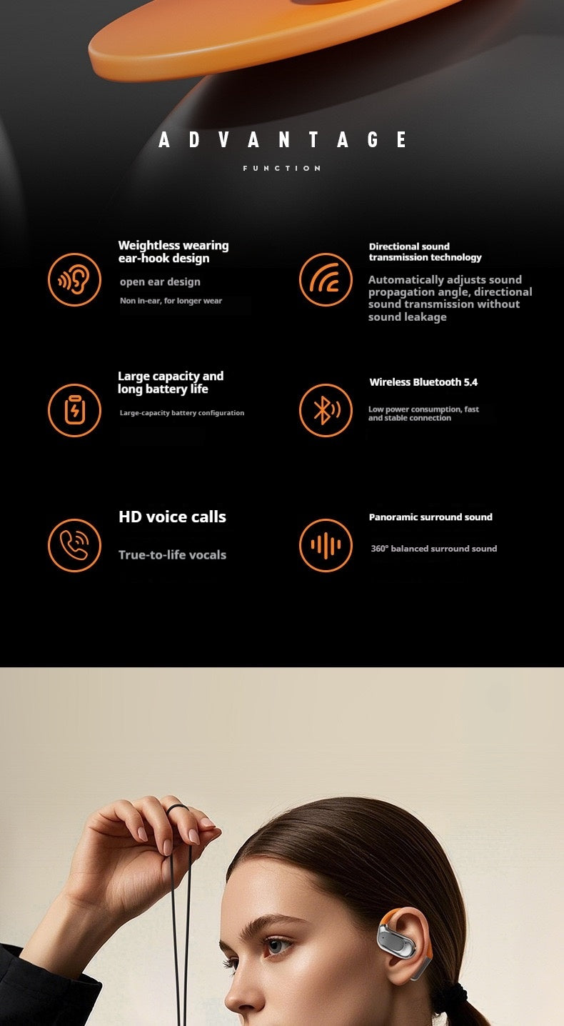 M113 AI-Powered Rotating Earbuds - Real-Time Translator & 50H Ultra-Long Playtime, Secure Ear-Hook for Gym/Running | Sweatproof Wireless Sport Headset