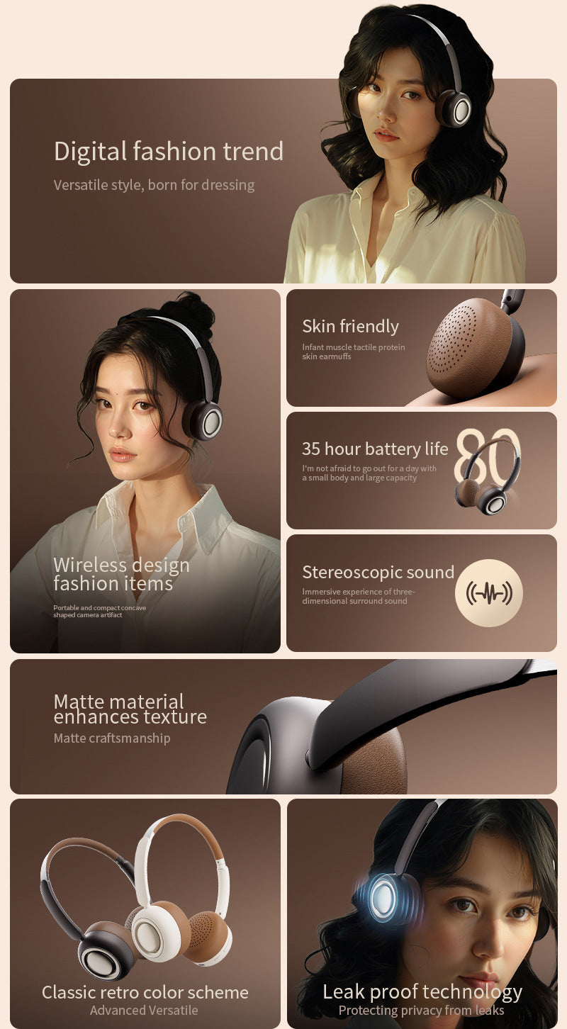 CR-28|ASMR Unboxing Cream Aesthetic Headphones - Dreamy Cloud Comfort™ & Glossy Finish, Advanced ANC 40H Playtime, Ultra-Lightweight for Yoga/Study Sessions