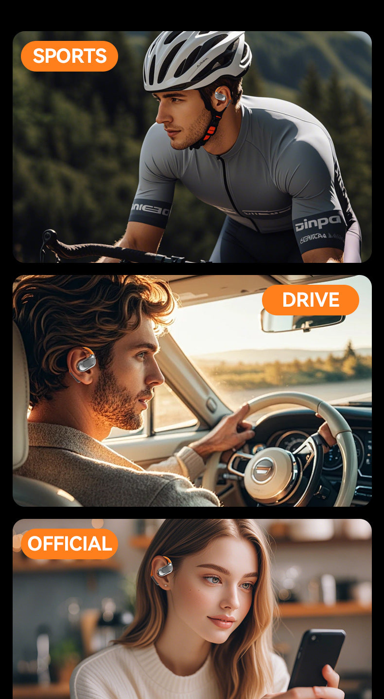 M113 AI-Powered Rotating Earbuds - Real-Time Translator & 50H Ultra-Long Playtime, Secure Ear-Hook for Gym/Running | Sweatproof Wireless Sport Headset