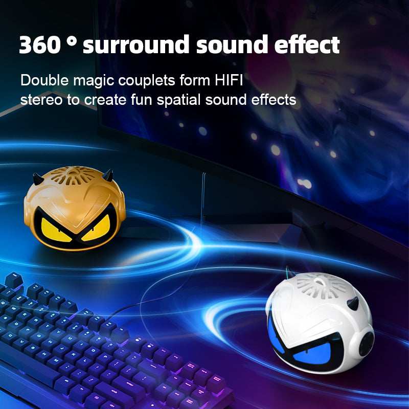 JF-102|Demonic Red Bass Boost & Tactical RGB Glow, Wireless E-Sports Decor for Man Cave/Battle Station | Cursed Birthday Gift"
