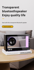 M9-II-3D Unboxing Ghost Tech Bluetooth Mood Lamp - 16M Hypnotic Aurora Lights & Crystal Clear Clock, Palm-Sized Wireless Speaker for Bedside Zen Mode | Desk Therapy ASMR