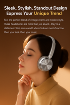 CR20|ASMR Unboxing Vintage Revival Headphones - Steampunk Chrome Accents & Modern Bluetooth 5.4, All-Day Battery Wireless Over-Ear, Dark Academic Fashion Statemen