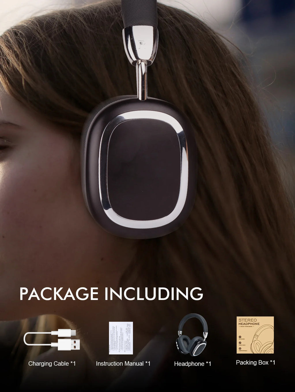 OH-01|40 Hours Wireless Noise-cancelling  FoldableHeadphones - Personalized Space Audio USB-C Lossless Audio for iPhone Travel Sports Headset