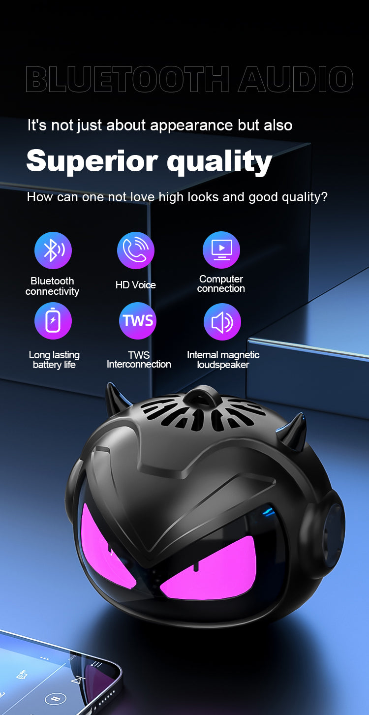 JF-102|Demonic Red Bass Boost & Tactical RGB Glow, Wireless E-Sports Decor for Man Cave/Battle Station | Cursed Birthday Gift"