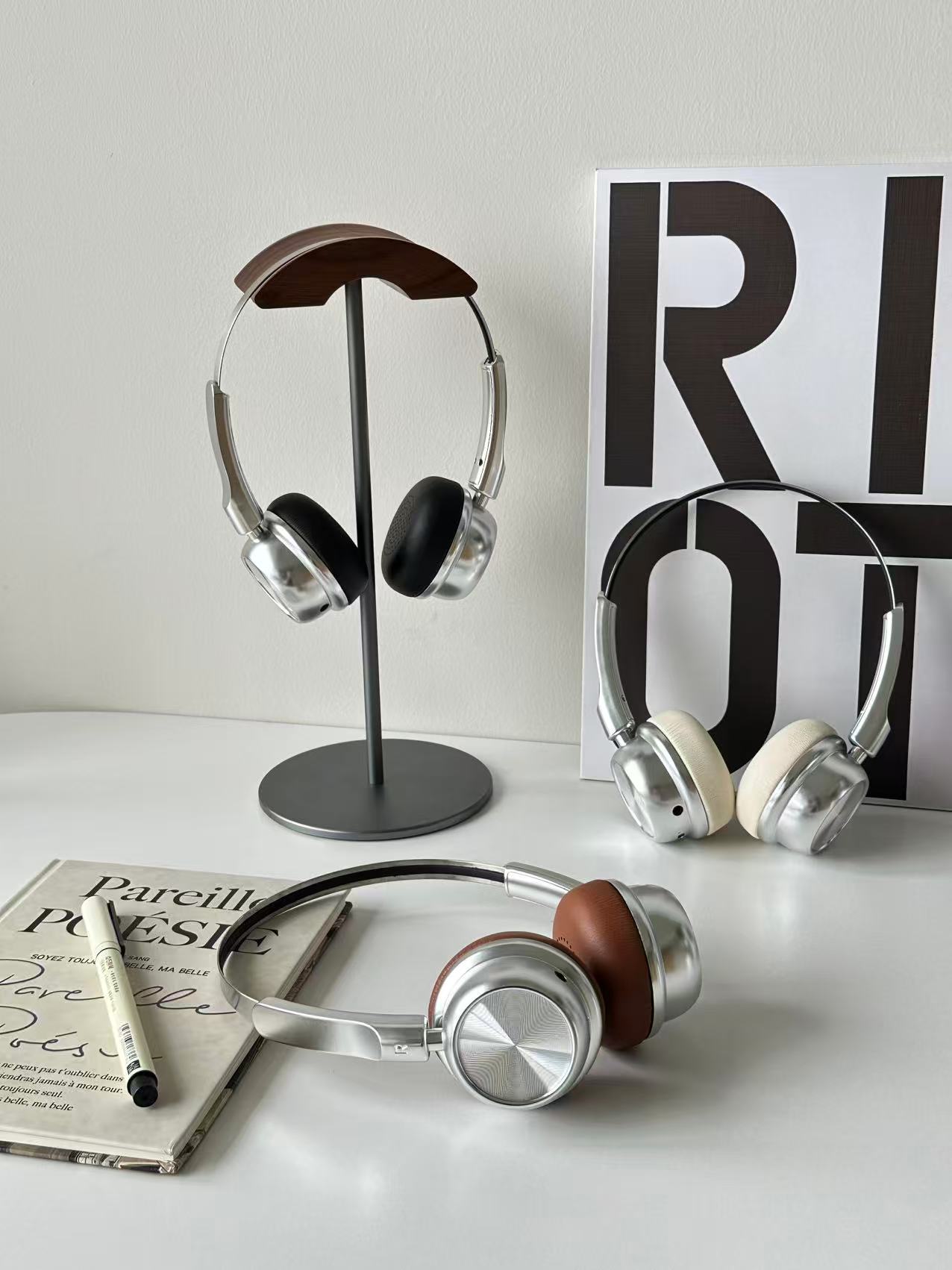 CR20|ASMR Unboxing Vintage Revival Headphones - Steampunk Chrome Accents & Modern Bluetooth 5.4, All-Day Battery Wireless Over-Ear, Dark Academic Fashion Statemen