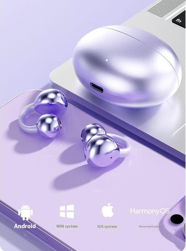 M91-Trail-Ready Clip Earphones 2025 - Multilingual Translator and Open-Air HD Sound, 50H Hiking-Proof Battery | Run Commute Essential