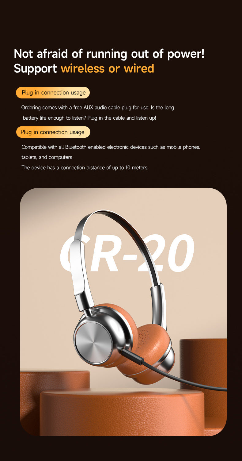 CR20|ASMR Unboxing Vintage Revival Headphones - Steampunk Chrome Accents & Modern Bluetooth 5.4, All-Day Battery Wireless Over-Ear, Dark Academic Fashion Statemen
