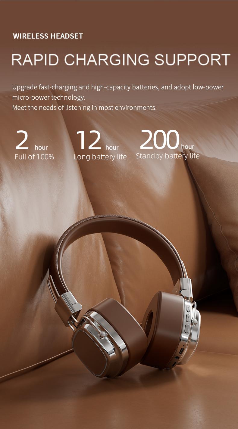 CR8-Americana Revival On-Ear Headphones 2025 - Vintage Bass Boost & Seamless Bluetooth 5.3, Genuine Leather Retro Wireless for Drive-In Vibes | Commuter-Proof Multi-Device