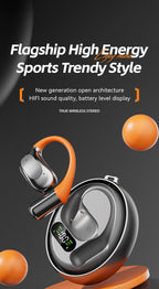 M113 AI-Powered Rotating Earbuds - Real-Time Translator & 50H Ultra-Long Playtime, Secure Ear-Hook for Gym/Running | Sweatproof Wireless Sport Headset